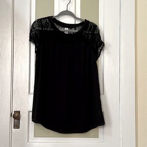 Black Blouse With Lace Sleeves